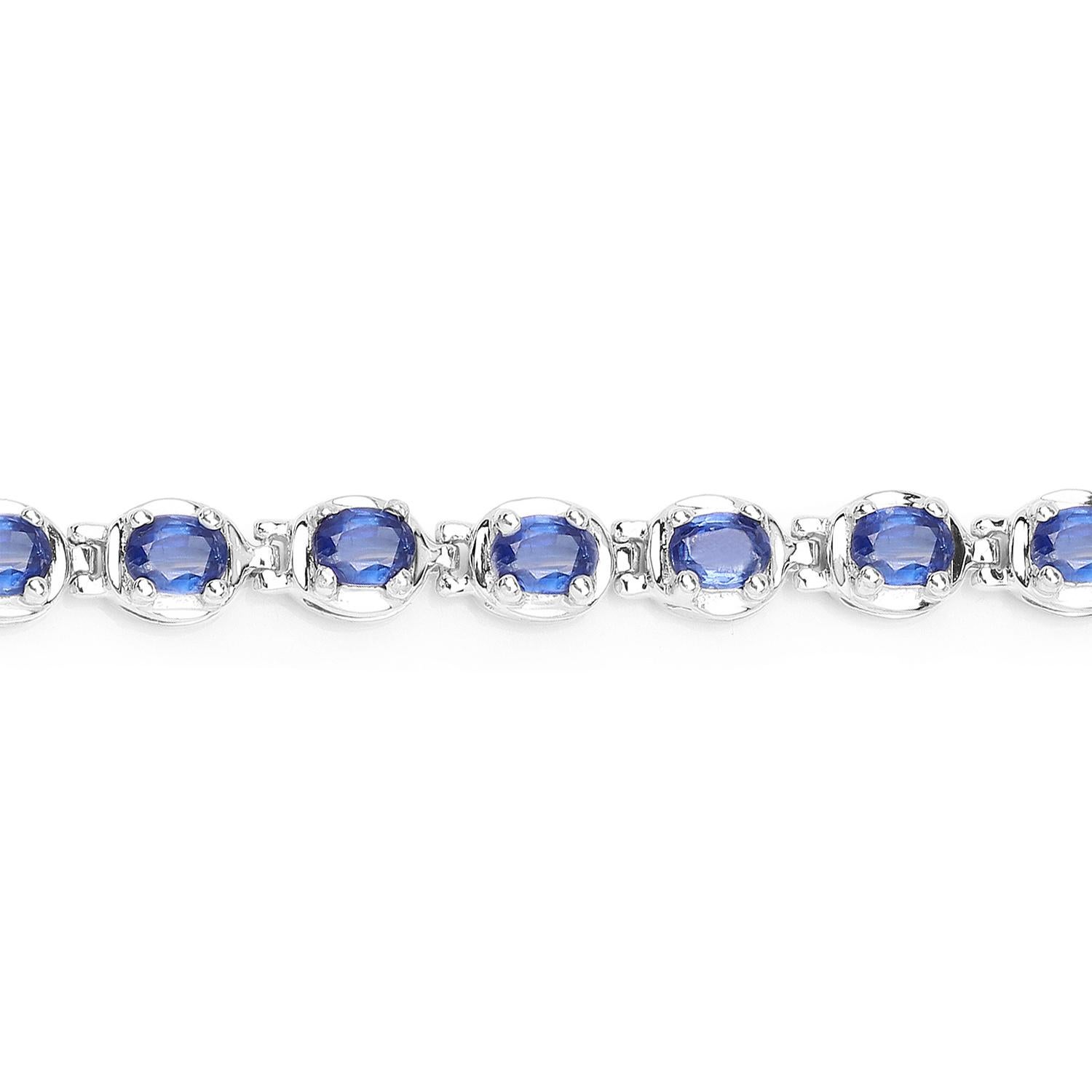 Taglio ovale Bracciale Tennis in Kyanite 7 Carati - Argento Sterling in vendita
