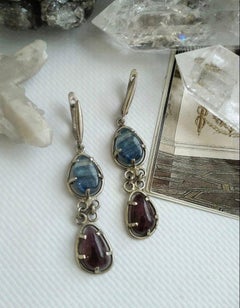 Kyanite tourmaline drop earrings