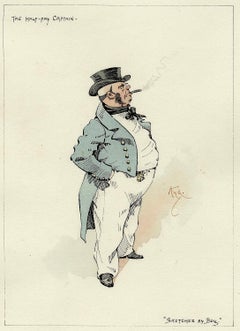 (KYD) - DICKENS - The Half-Pay Captain (from Sketches By Boz) - ORIGINAL SKETCH