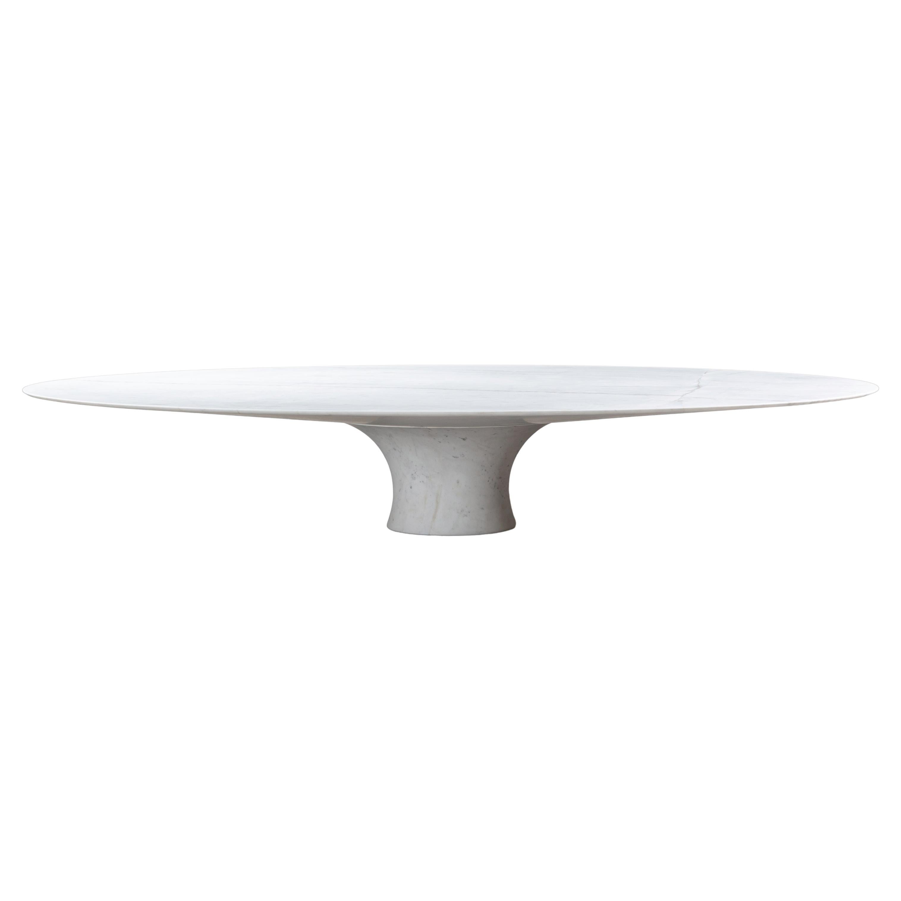 Kyknos Contemporary Marble Low Oval Table 36/160 by Angelo Alinea