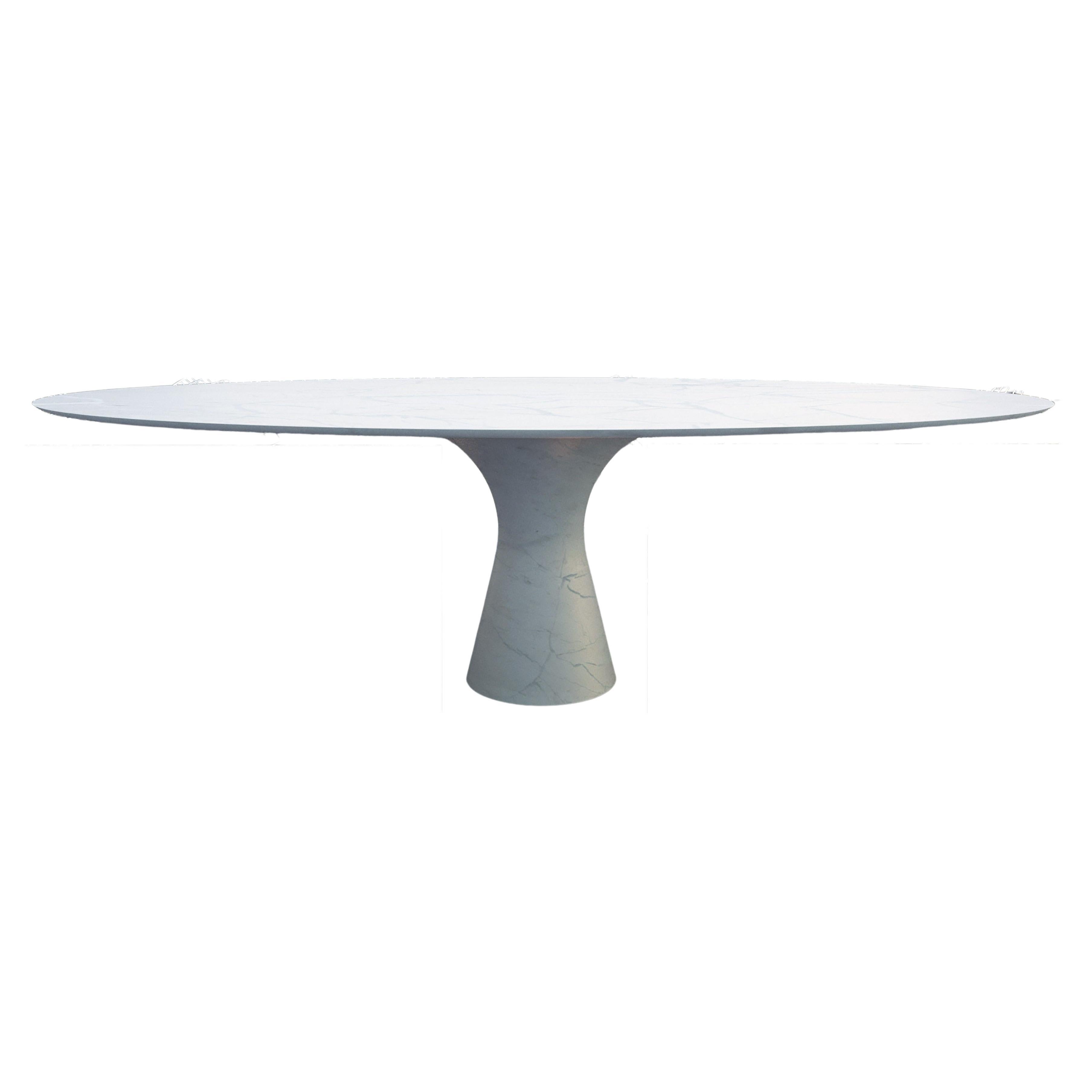 Table de salle à manger contemporaine ovale en marbre 290/75