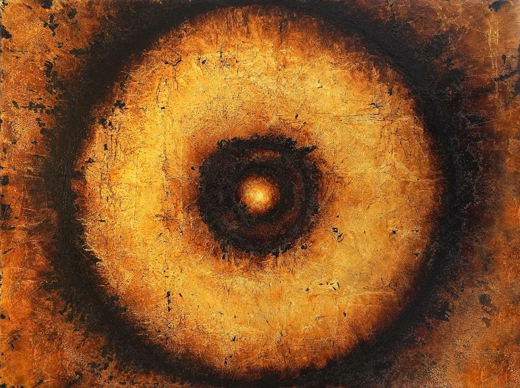 Oil and Gold Leaf on Canvas

Who am I?
What is my purpose?

These are two of the most powerful questions I’ve ever learned to ask myself.

In meditation, the most sure way that I’ve found for connecting with the core root of my being and all that I
