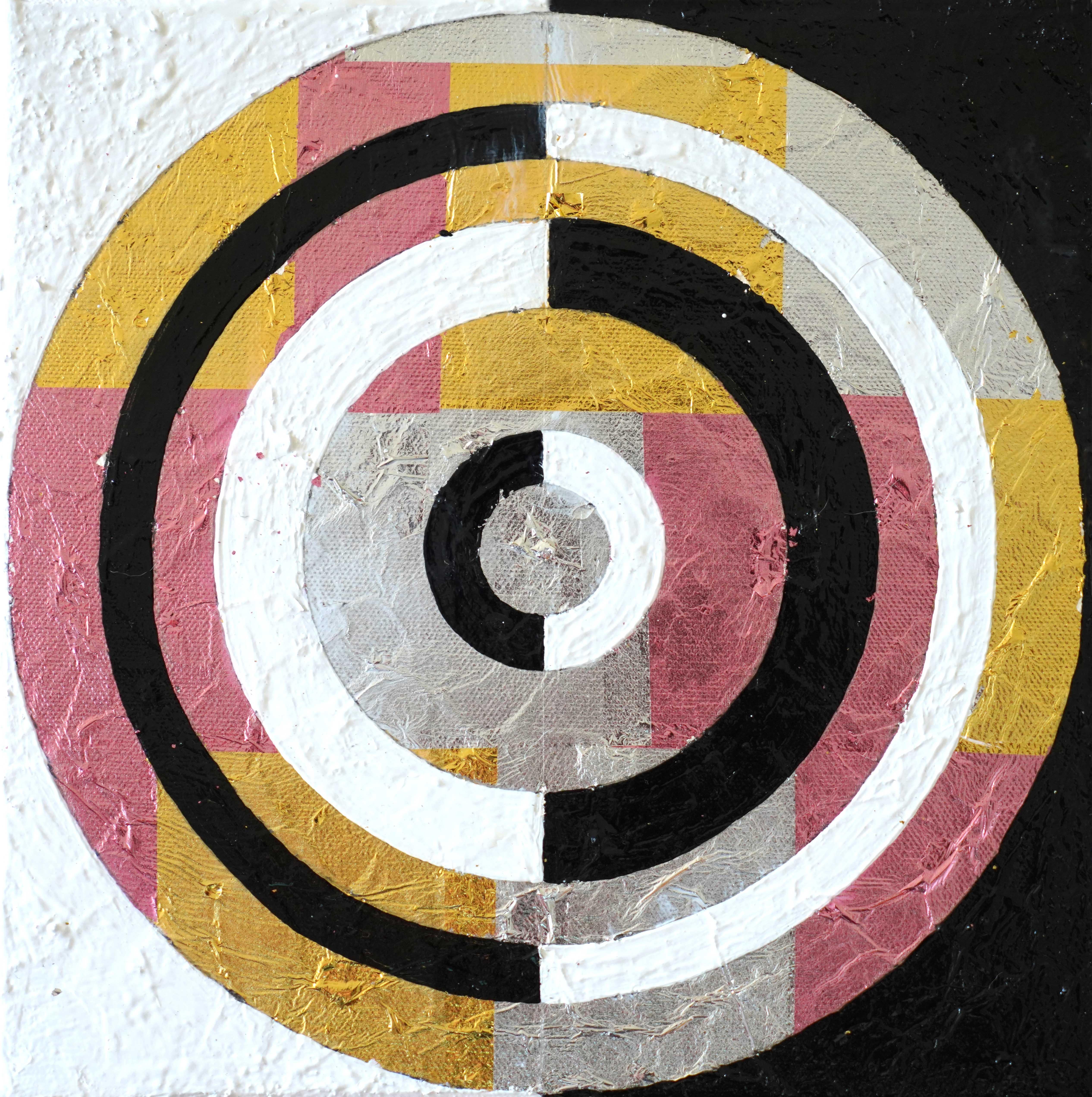 Óleo y hoja metálica sobre lienzo

La serie Unidad trata de aportar paz, equilibrio y armonía a la conexión mente/cuerpo/espíritu. Siguiendo el camino de los chakras del cuerpo y la geometría que se encuentra en la naturaleza, cada pieza está