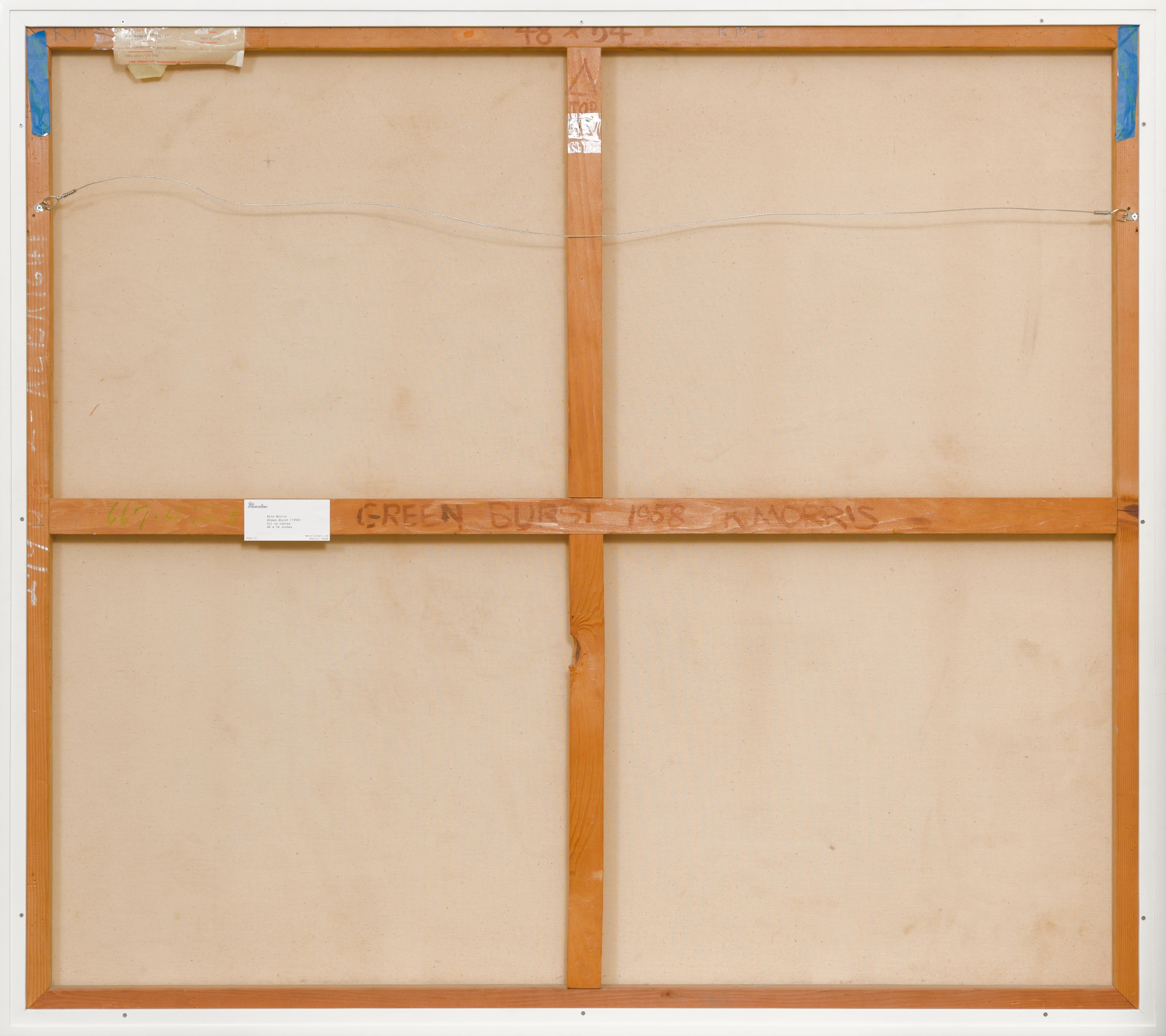 Green Burst - Gray Abstract Painting by Kyle Morris