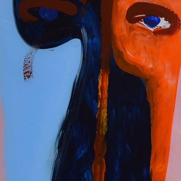 Three Sailors - Purple Figurative Painting by Kyle Ringquist
