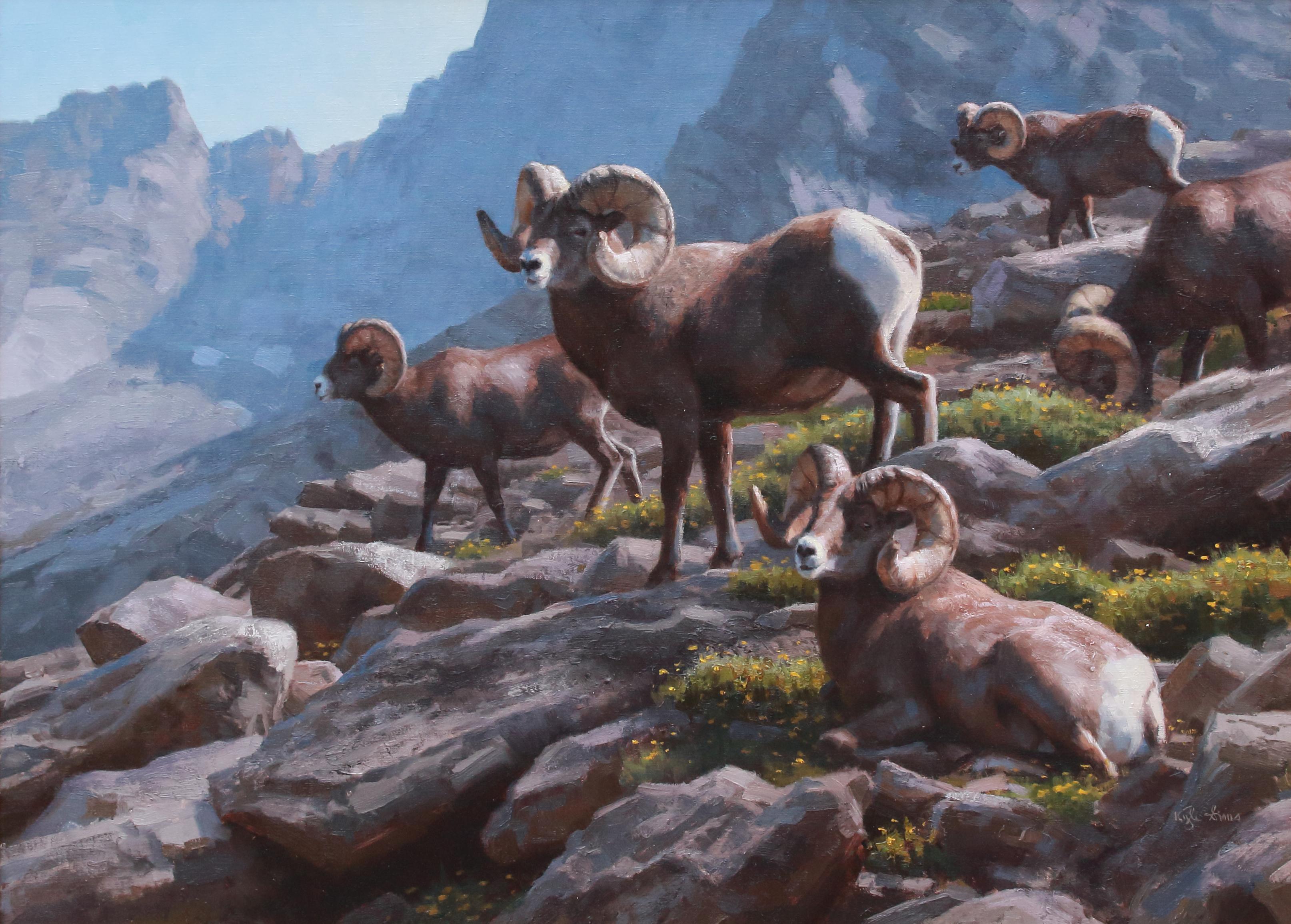 Gewohnheiten der Bighorns – Painting von Kyle Sims