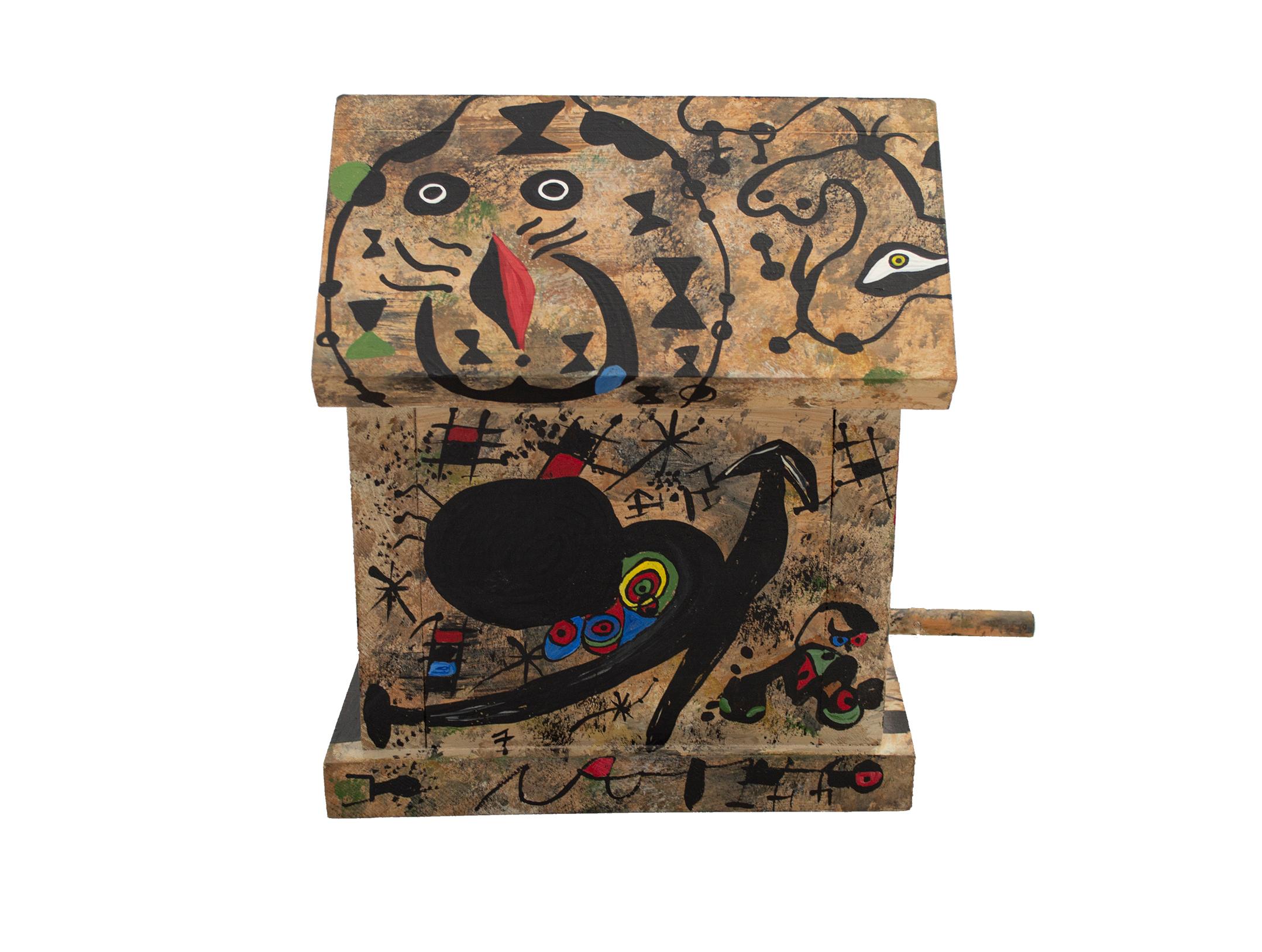 Kyle Zubatsky Abstract Sculpture - "Miro, Miro, On the Wall... Who's the Fairest of Them All?..." Painted Wood