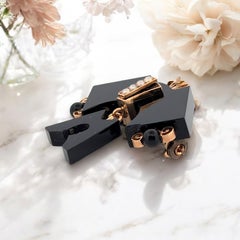 Kylie  Victorian Mourning Pin with Seed Pearls & Black Onyx  14k Gold Pin