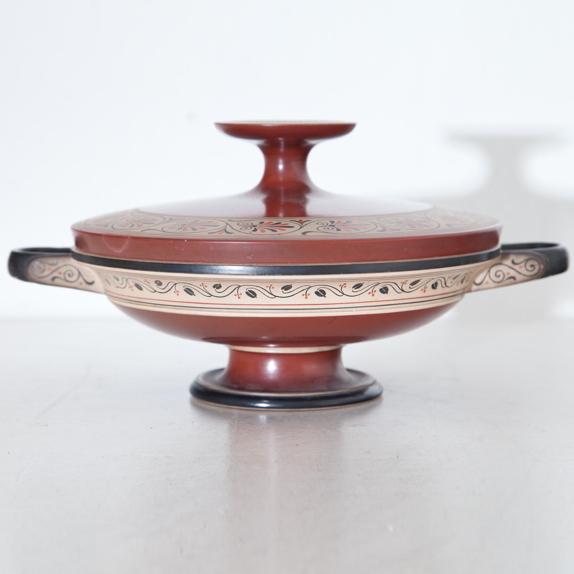 Neoclassical Kylix with Lid, P. Ipsen, Kopenhagen, Second Half of the 19th Century