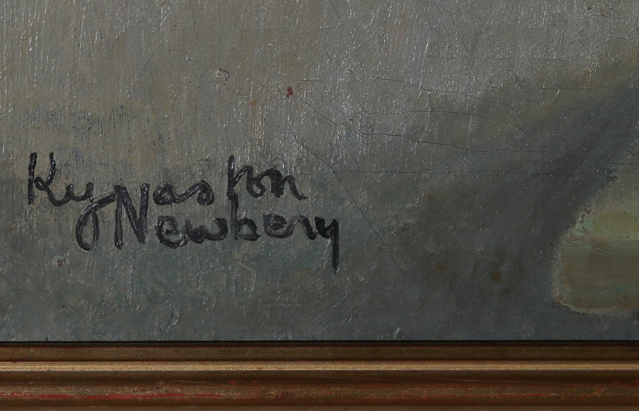 Kynaston Newbery - Mid 20th Century Oil, A Cacophony Of Dahlias 1