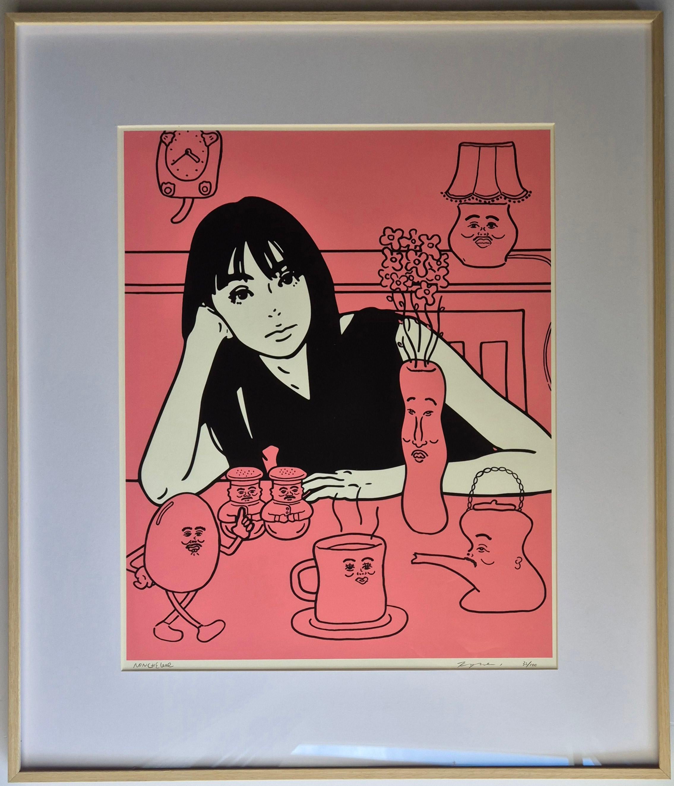 KYNE & Nonchelee - Untitled (Pink) - Print by Kyne