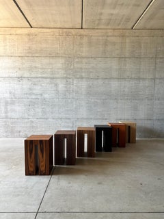 "Kyo-Co" Leather Covered Plywood Stool by Nathalie Orlandi for Dessie'