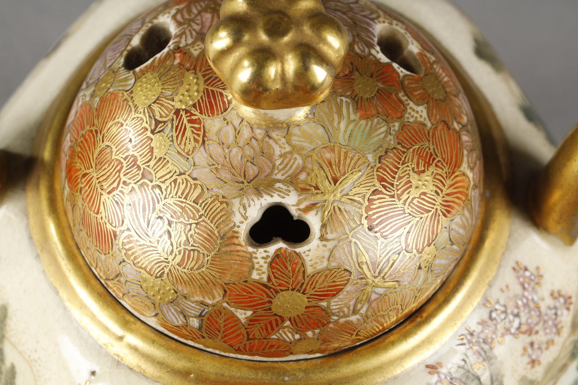 Théière et brûleur de parfum Kyo Satsuma de Kinkozan Kyoto en vente 8