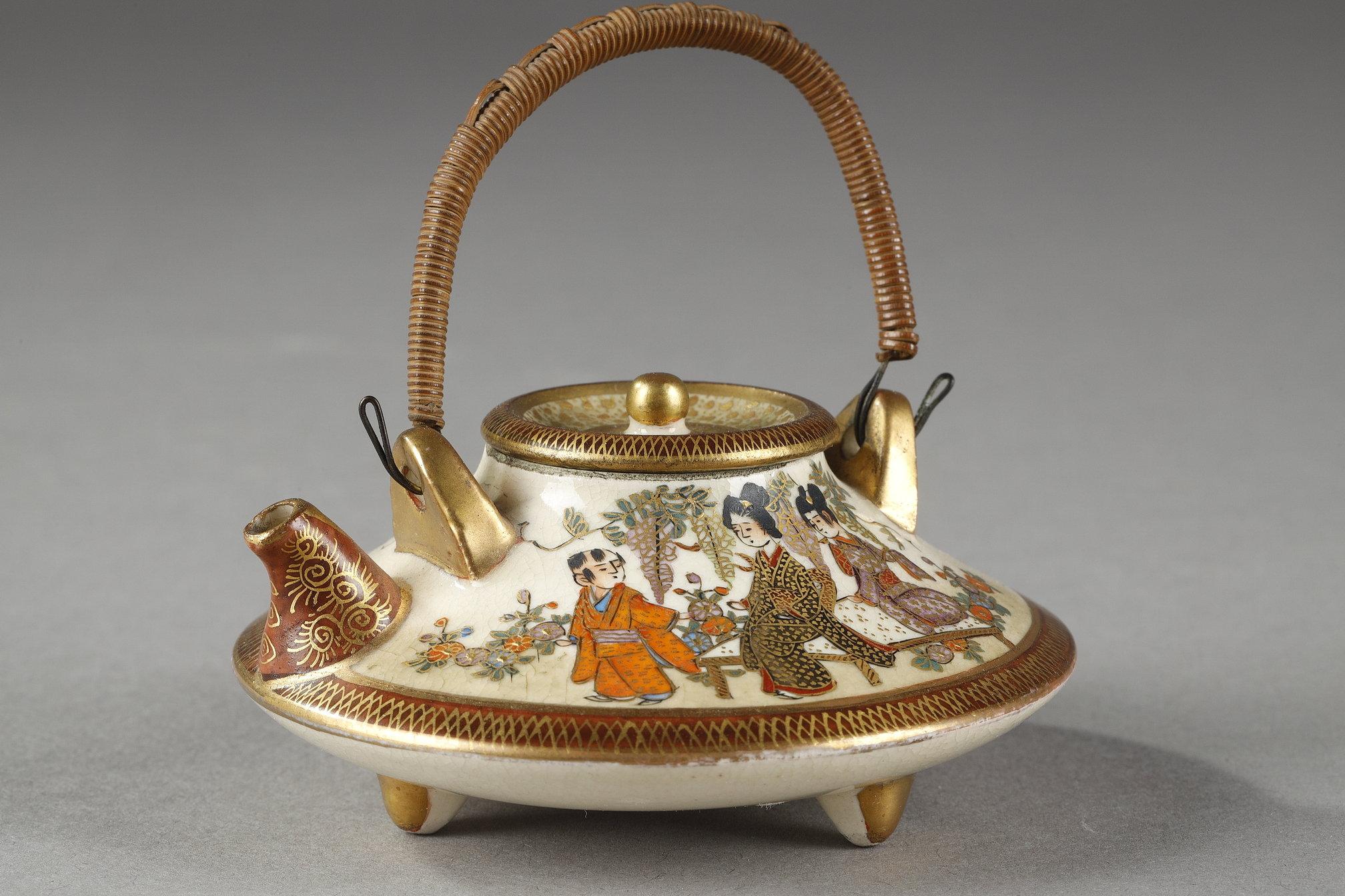 Théière et brûleur de parfum Kyo Satsuma de Kinkozan Kyoto en vente 12