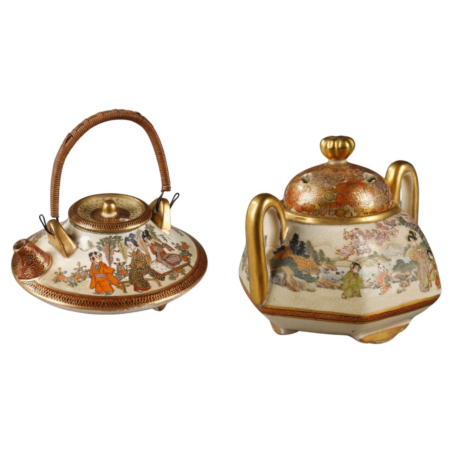 Théière et brûleur de parfum Kyo Satsuma de Kinkozan Kyoto