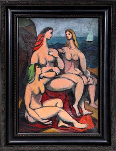 Three Nudes, Modern Painting by Inukai 1938