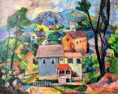 "Untitled (New England Landscape)" Kyohei Inukai, Colorful Modernist Village
