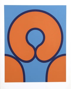 Egg (Orange), Geometric Abstract Screenprint by Kyohei Inukai