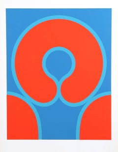 Egg (Red), Geometric Screenprint by Kyohei Inukai