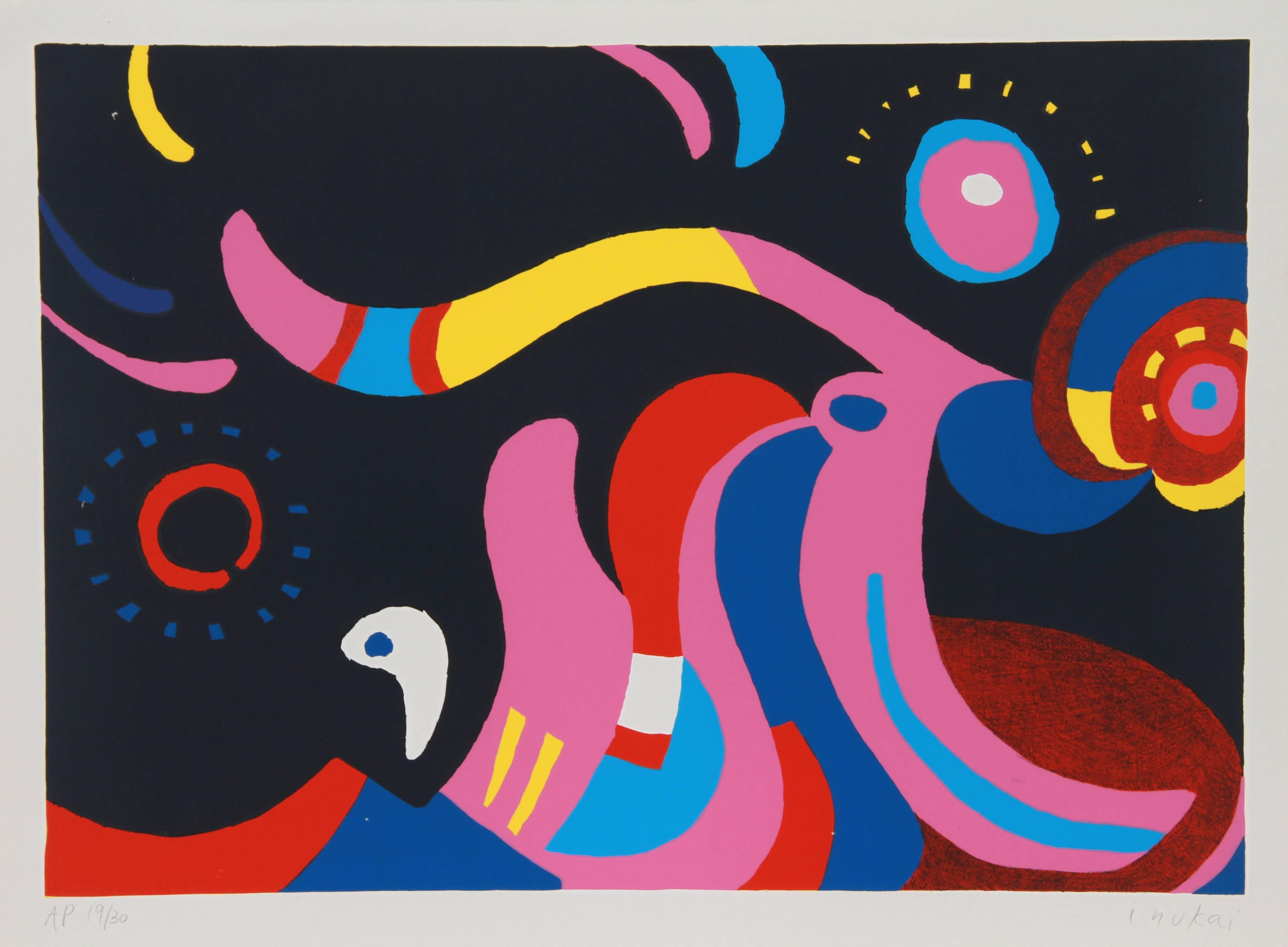 Artist: Kyohei Inukai, American (1913 - 1985)
Title: Flamboyant
Year: 1979
Medium: Serigraph, Signed and numbered in pencil
Edition: 200, AP 30
Size: 22.5 x 30 inches