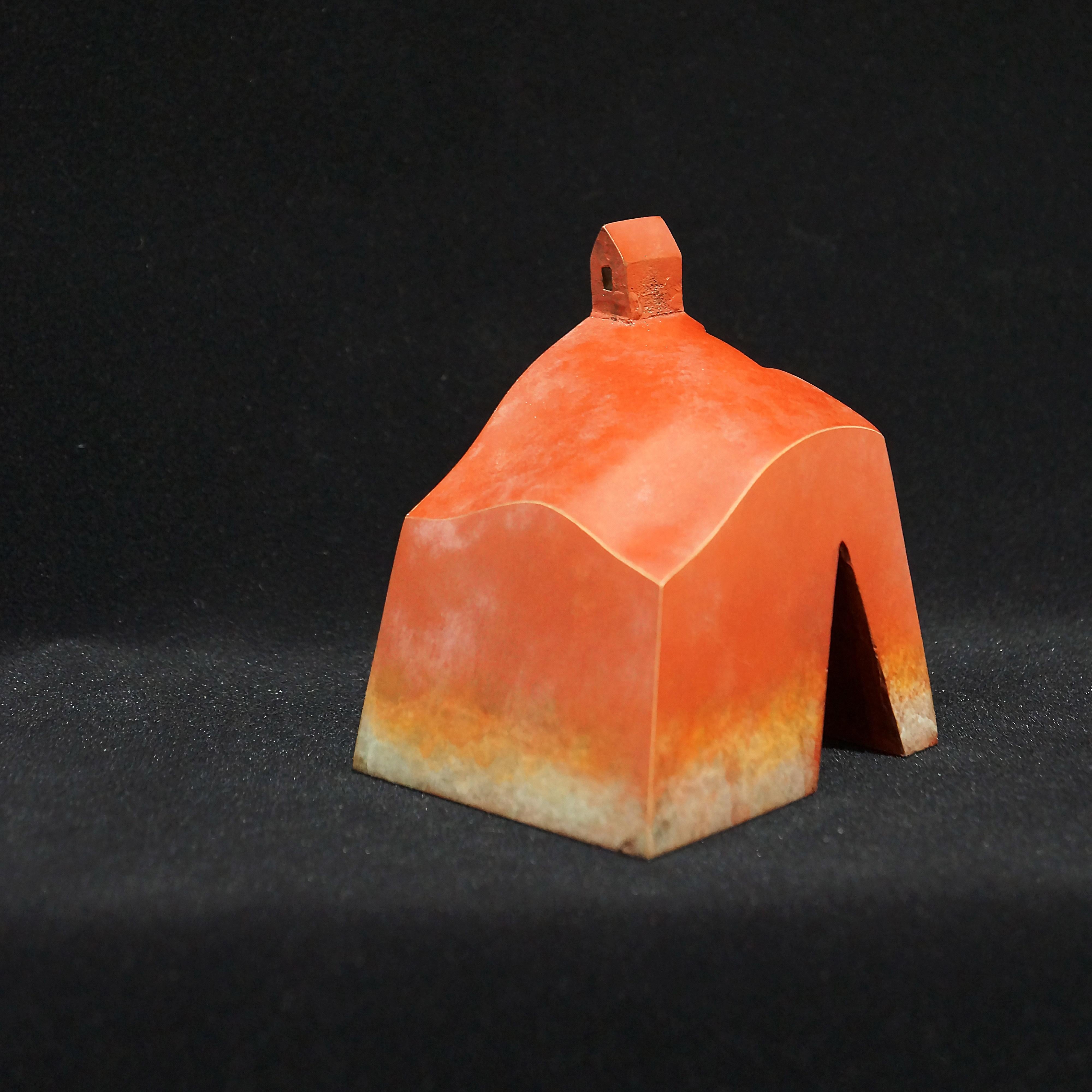 Kyoji Nagatani Abstract Sculpture - Autumn, bronze sculpture with red patina, 10 x 8 x 8 cm , 2025
