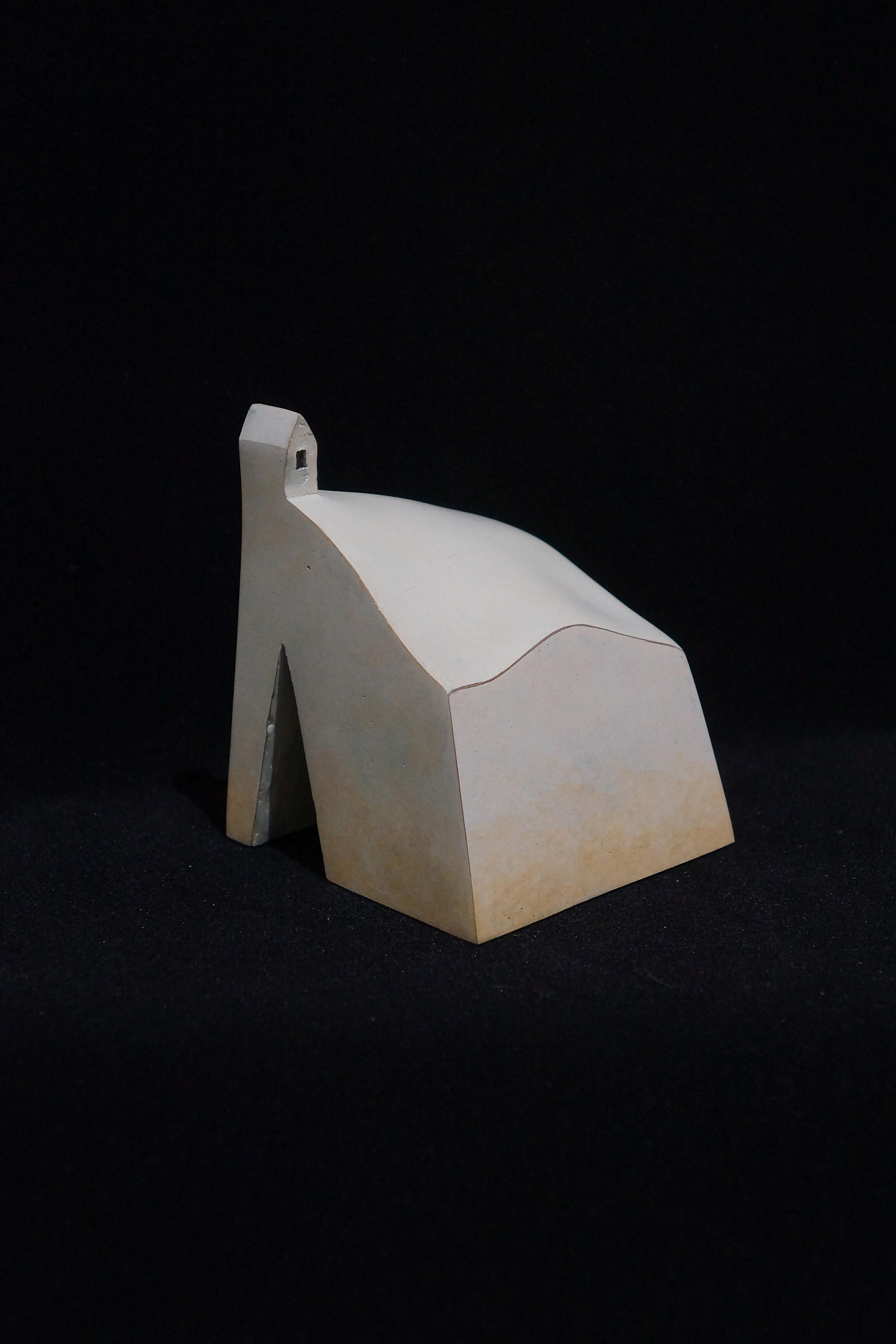 Winter, bronze sculpture and white patina, 10 x 8 x 8 cm , 2025 - Sculpture by Kyoji Nagatani