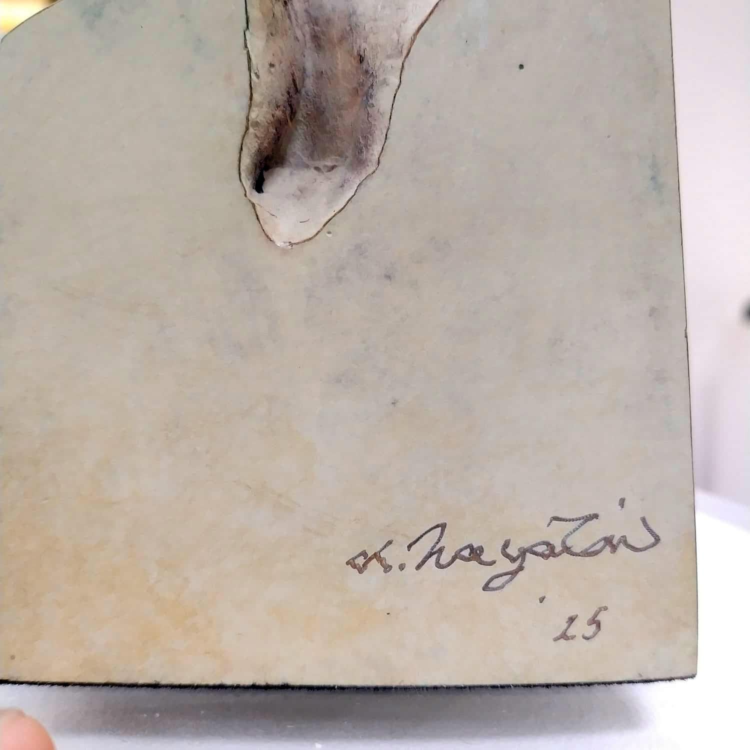 Winter, bronze sculpture and white patina, 10 x 8 x 8 cm , 2025 For Sale 2