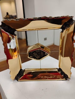 Star fossil, polished bronze sculpture 16 x 16 x 4 cm - 2025