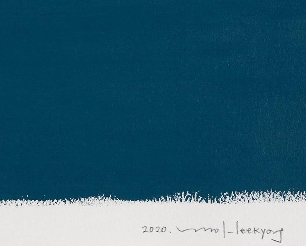 A Hard Line 08 (Abstract painting) - Blue Abstract Painting by Kyong Lee