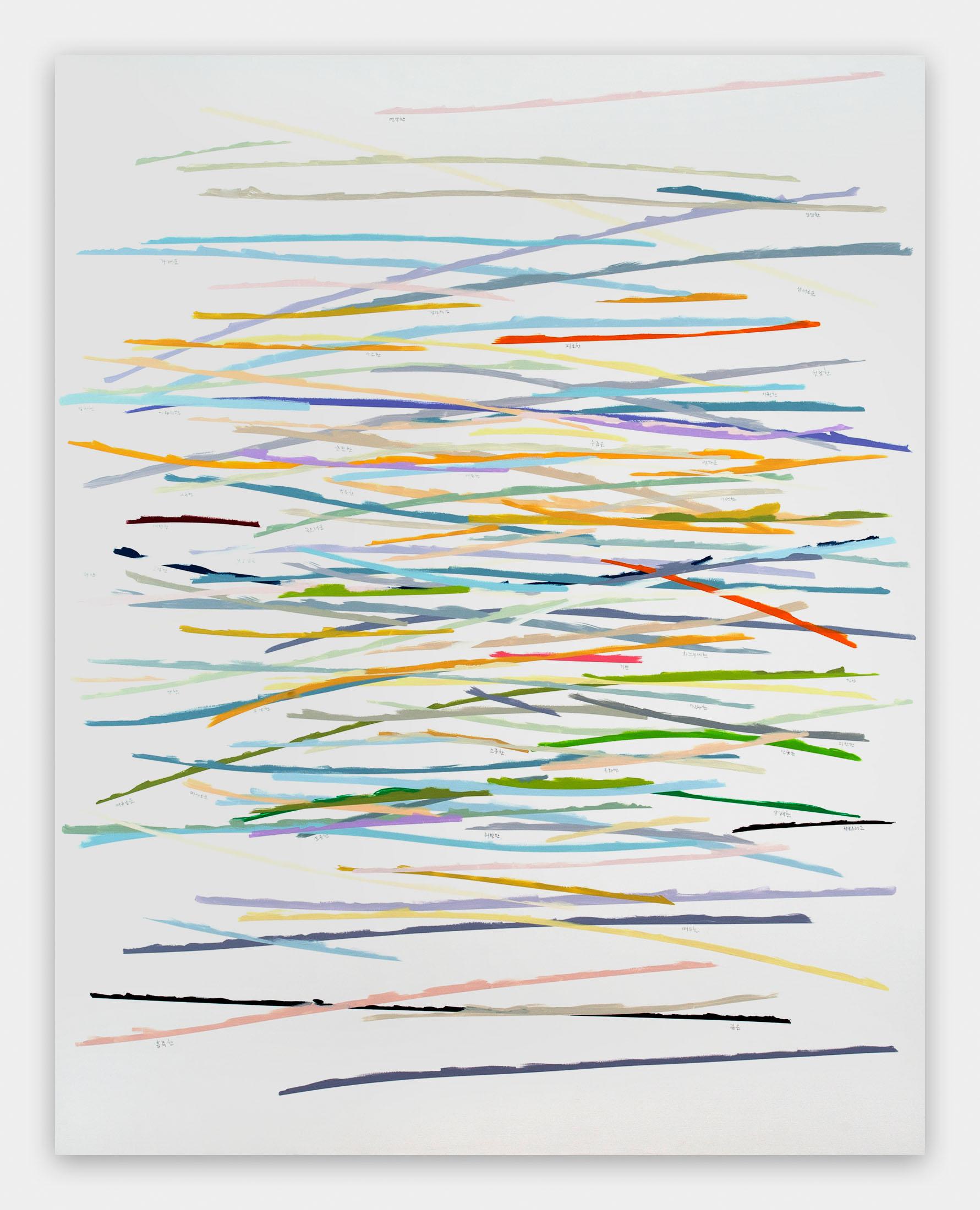 Kyong Lee Abstract Painting – Abstrakte Notiz 001 (Abstraktes Gemälde)