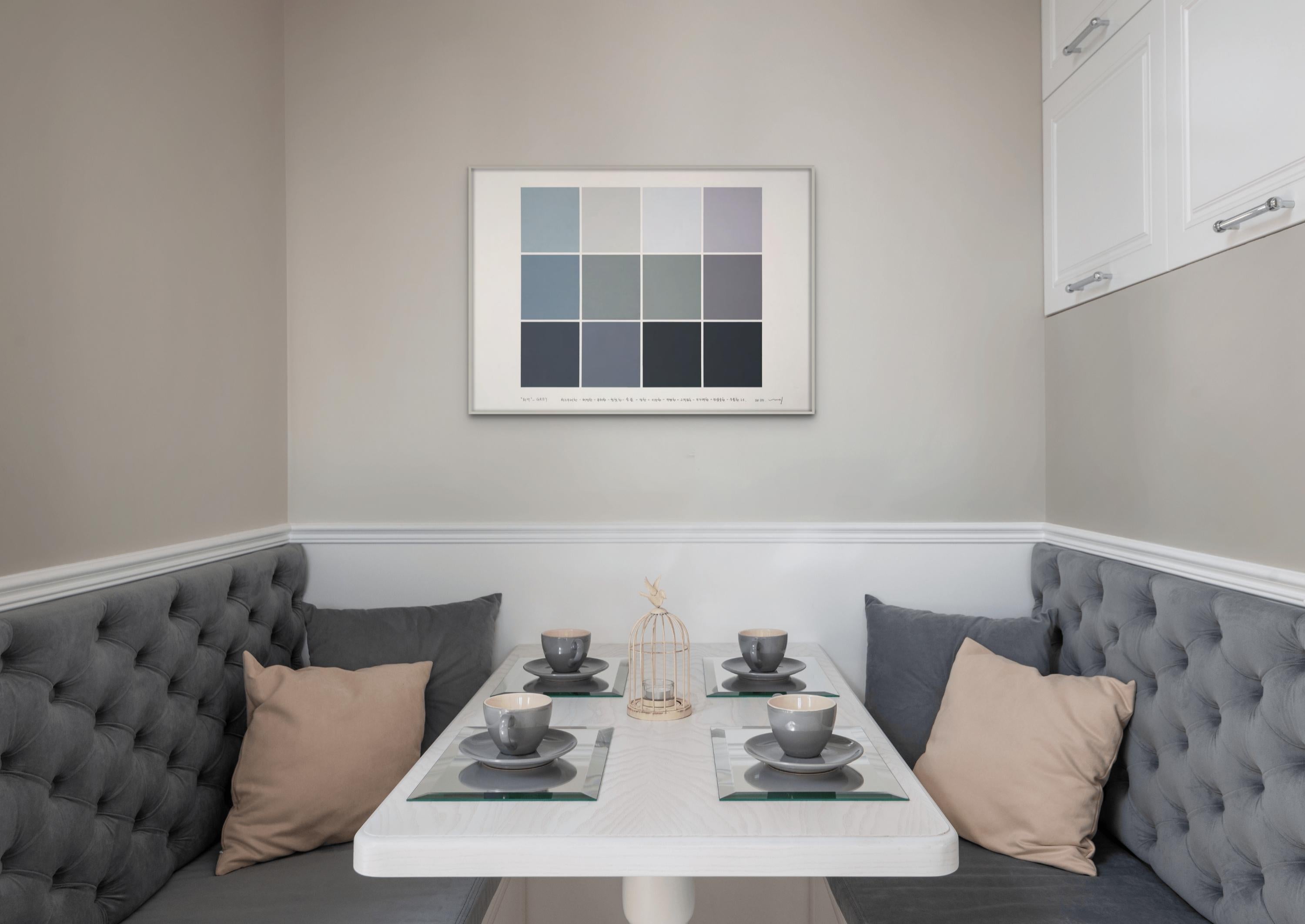 Disegno per Colore come aggettivo-noce 6 (Grigio) (Pittura astratta) - Painting di Kyong Lee