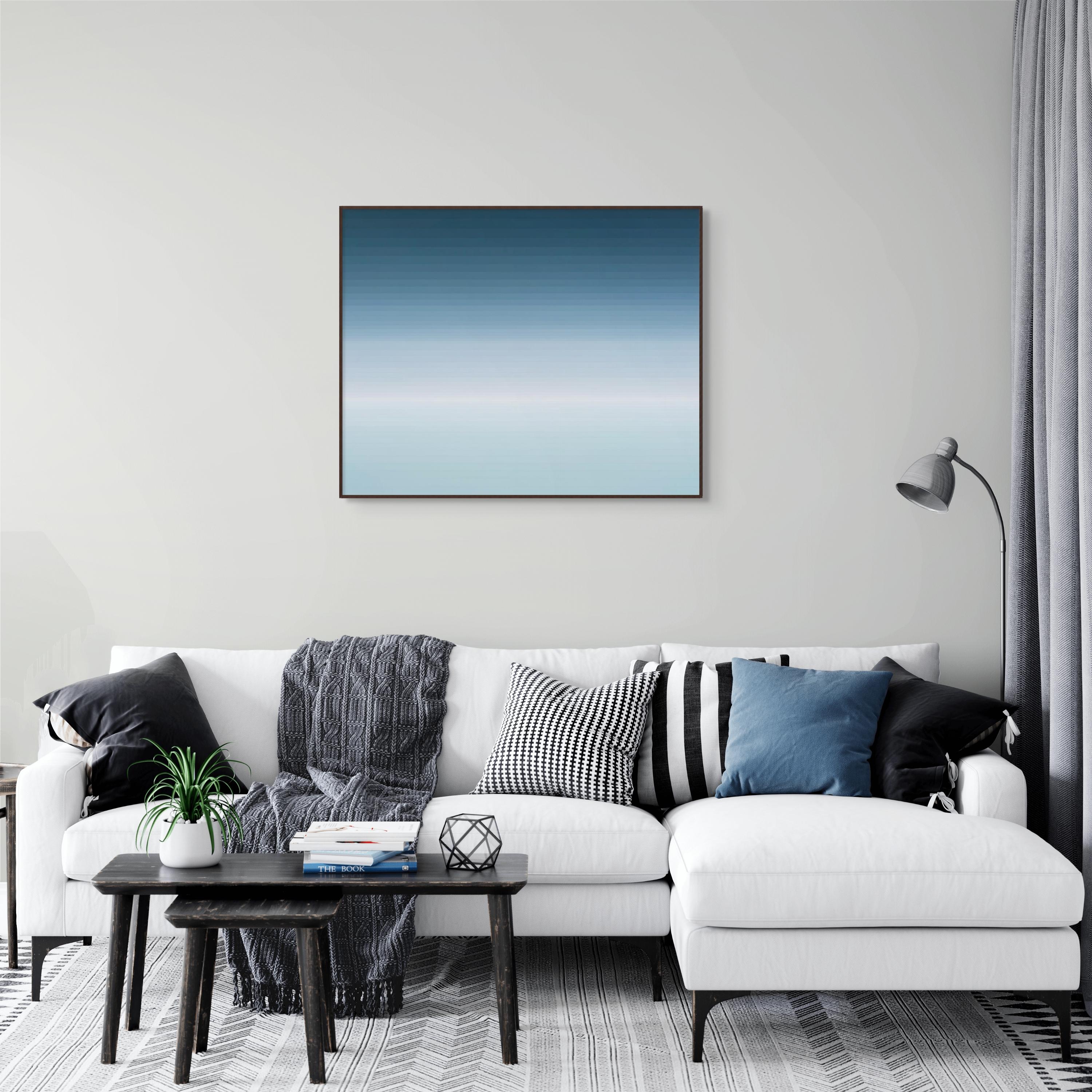 Emotionaler Farbwechsel 53 (Abstrakte Malerei) (Blau), Abstract Painting, von Kyong Lee