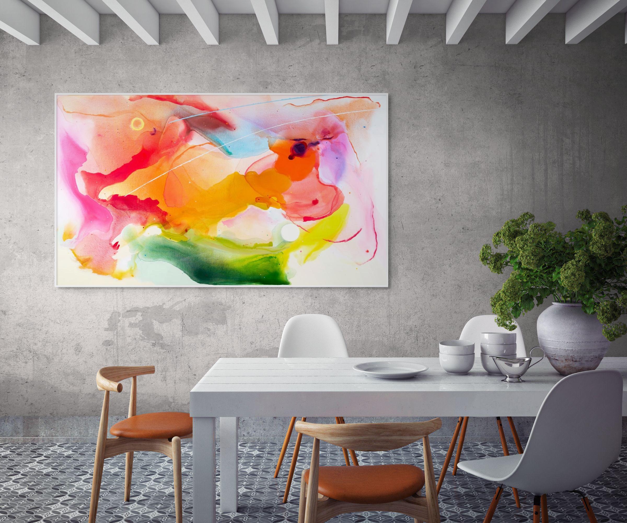 Sinneswelt_ELT57 (Abstrakte Malerei) (Orange), Abstract Painting, von Kyong Lee