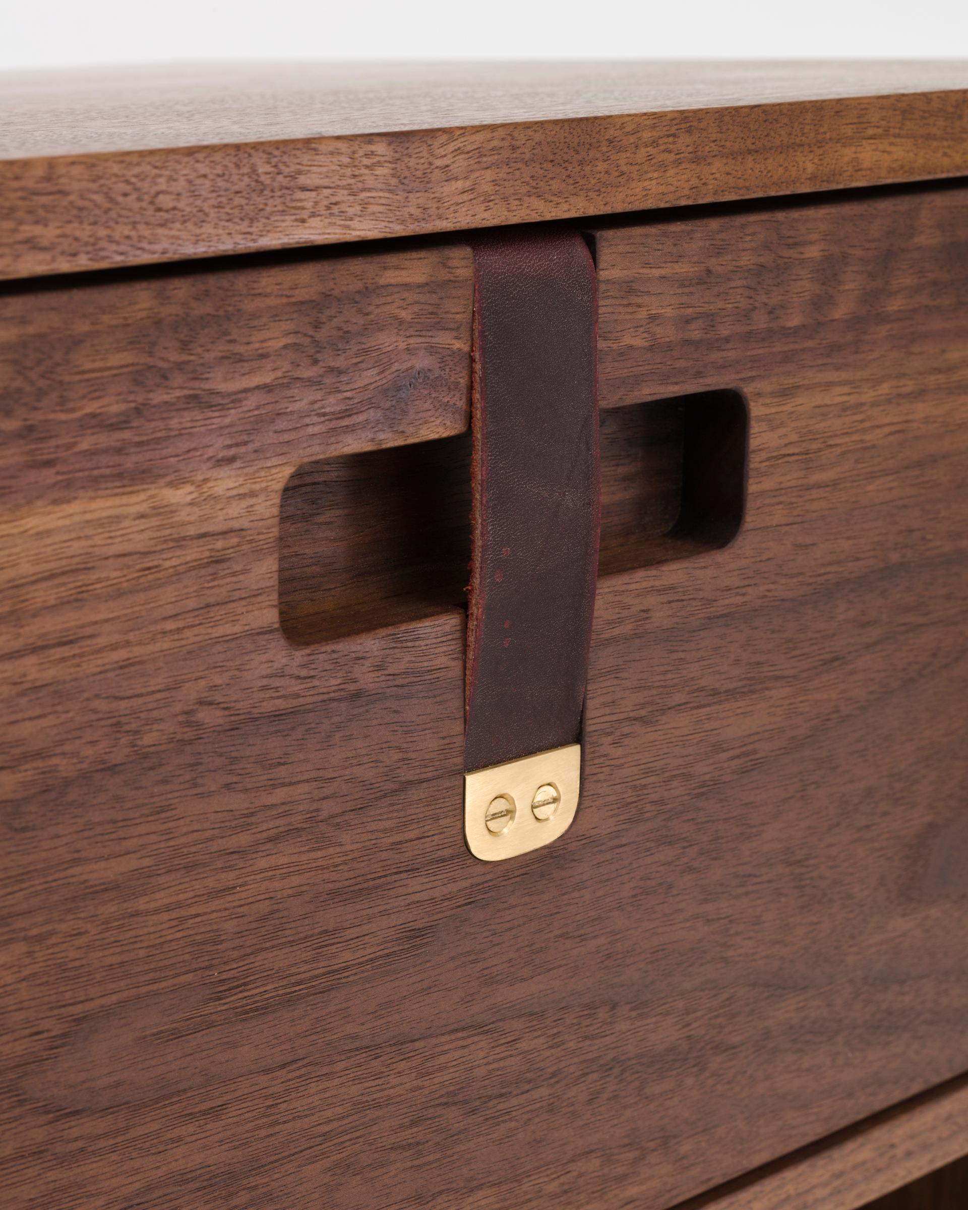 Contemporary Kyoto Bedside Table or Nightstand with Drawer, Walnut For Sale