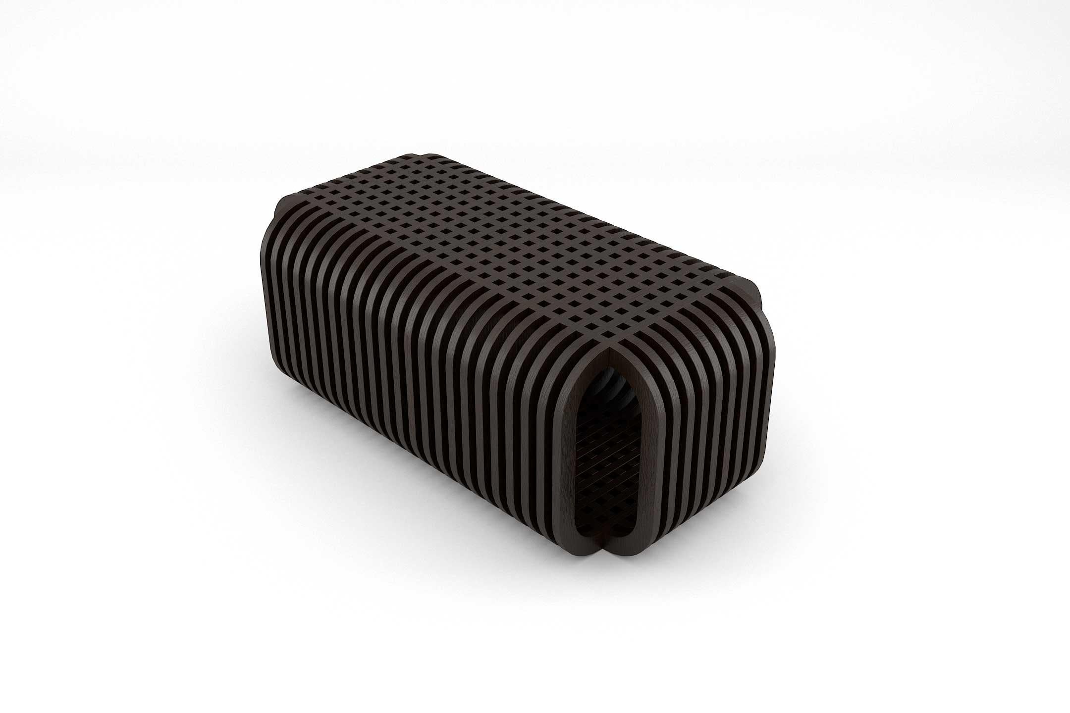 Banco Kyoto - Banco moderno artesanal de madera teñida de negro Europeo en venta