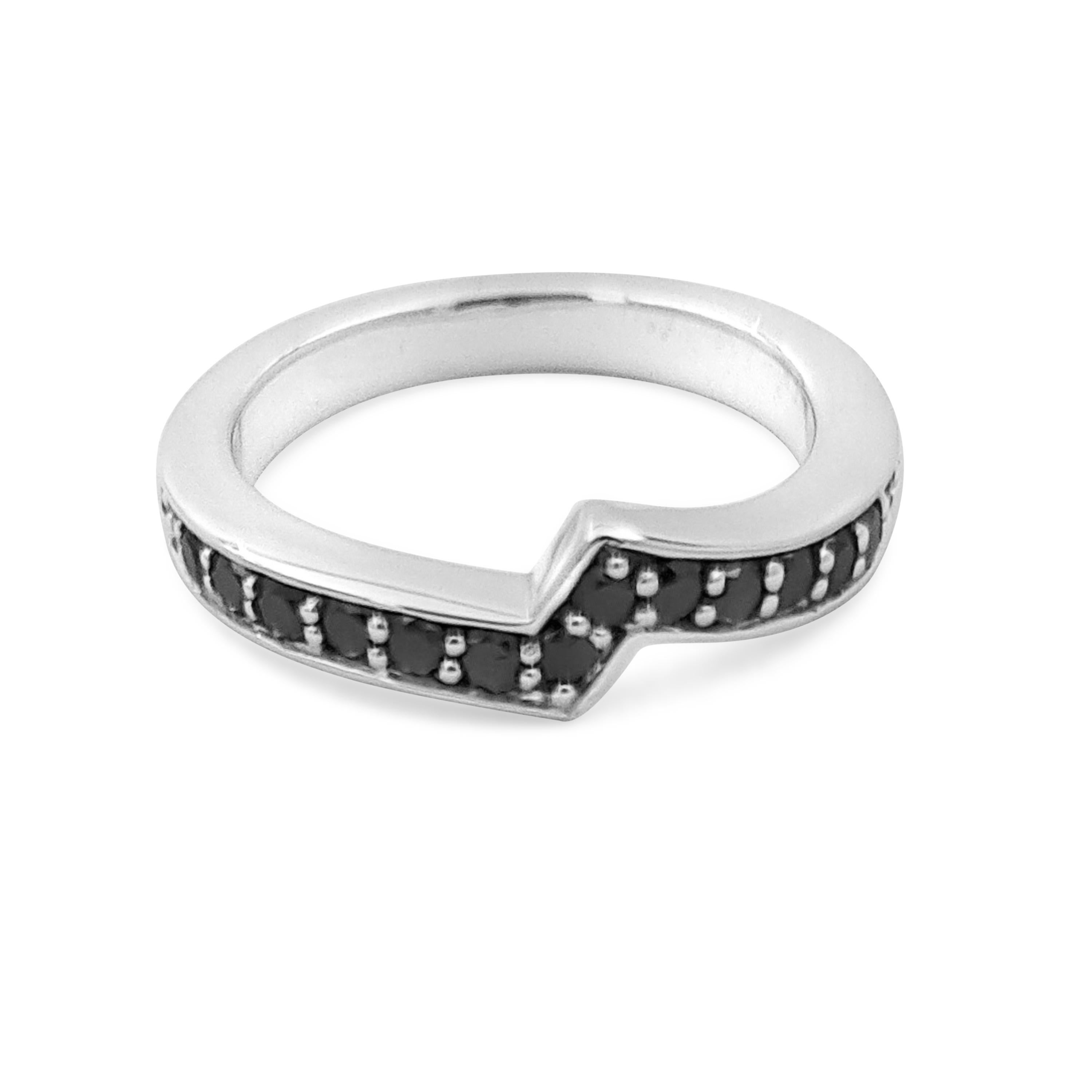 Artisan Kyoto Black Diamond Sterling Silver Band For Sale