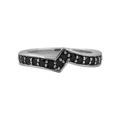 Kyoto Sterlingsilber-Ring mit schwarzem Diamanten