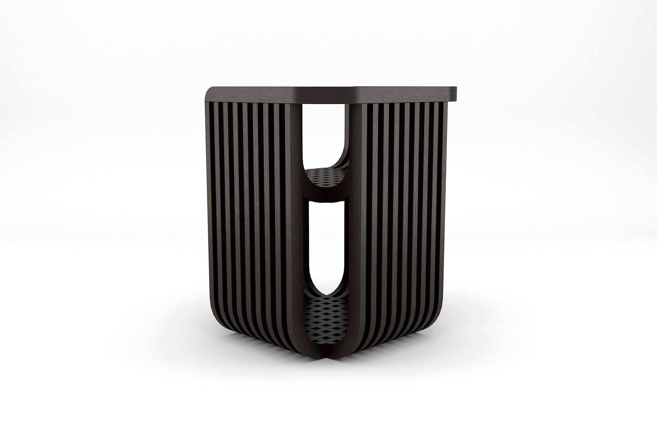 Minimalist Kyoto Chair - Handcrafted Modern Chair in Black Stained Wood For Sale