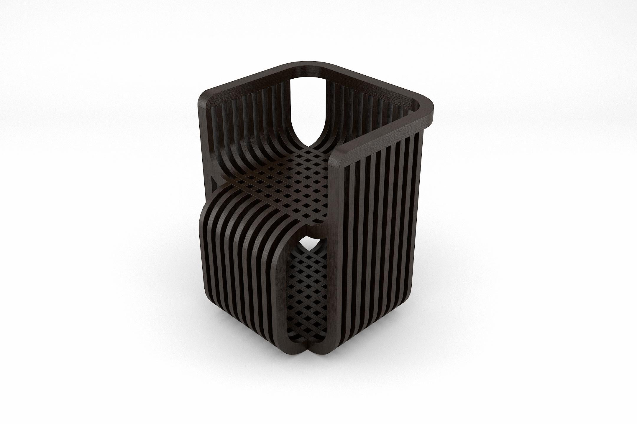 European Kyoto Chair - Handcrafted Modern Chair in Black Stained Wood For Sale