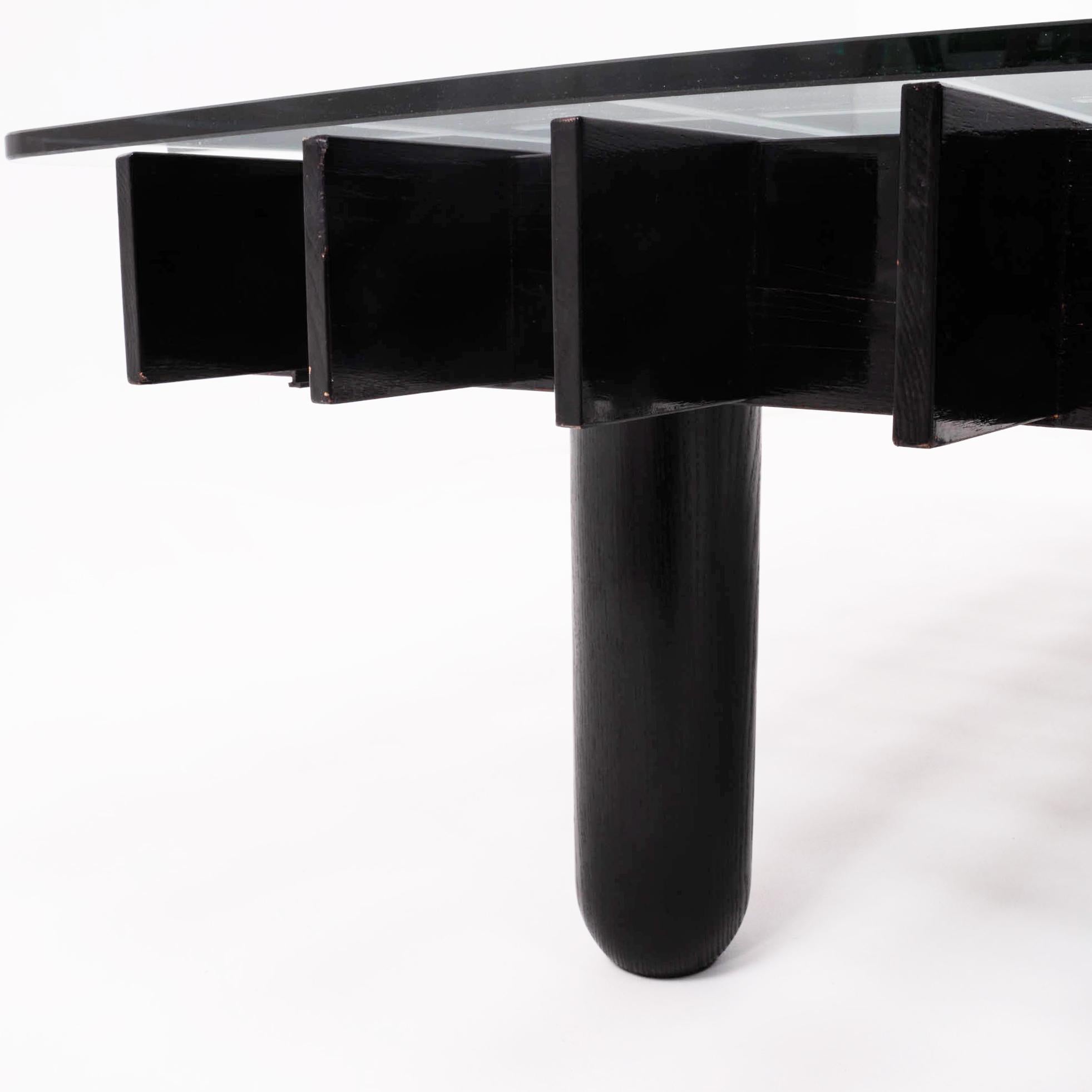 Wooden Square 'Kyoto' Coffee Table in the style of Knoll  2