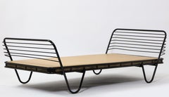 Mid-Century French "Kyoto'' Daybed By Mathieu Matégot in Black Enameled Iron