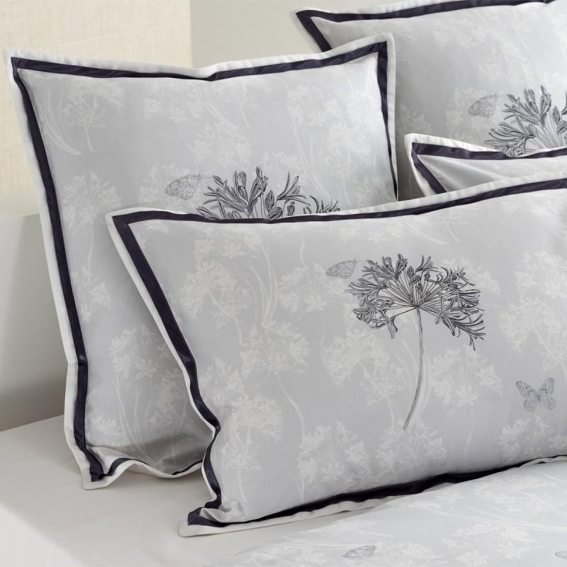 Kyoto, Luxury Duvet Cover King Size Bedding Set in Blue & Grey Cotton Satin In New Condition In Coimbra, PT