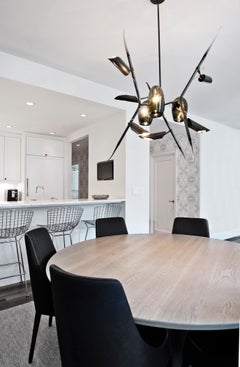 Kyoto Pendant, Javier Robles First Edition Prototype, Brass and Hand Blown Glass
