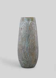 Kyoto Repousse Vase in Verdigris Brass, by Vikram Goyal