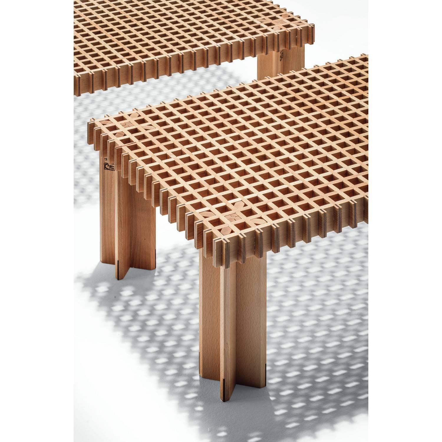 Kyoto Kyoto, rechteckiger Couchtisch aus Massivholz mit natürlicher Buche-Finish (Moderne der Mitte des Jahrhunderts) im Angebot