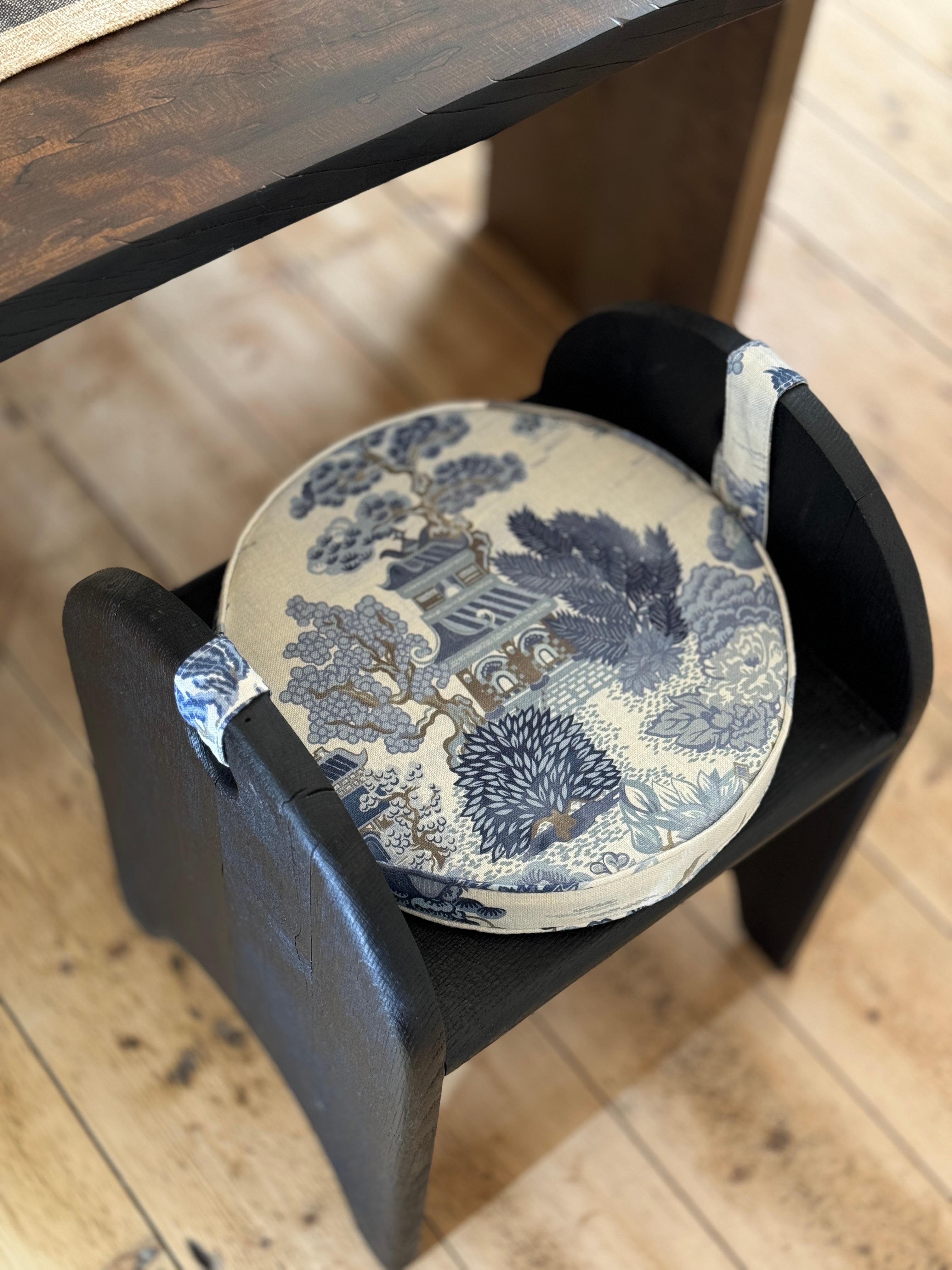 Tabouret Oak Charred lin en vente 3