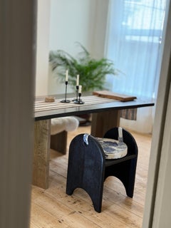 Taburete de roble lino carbonizado