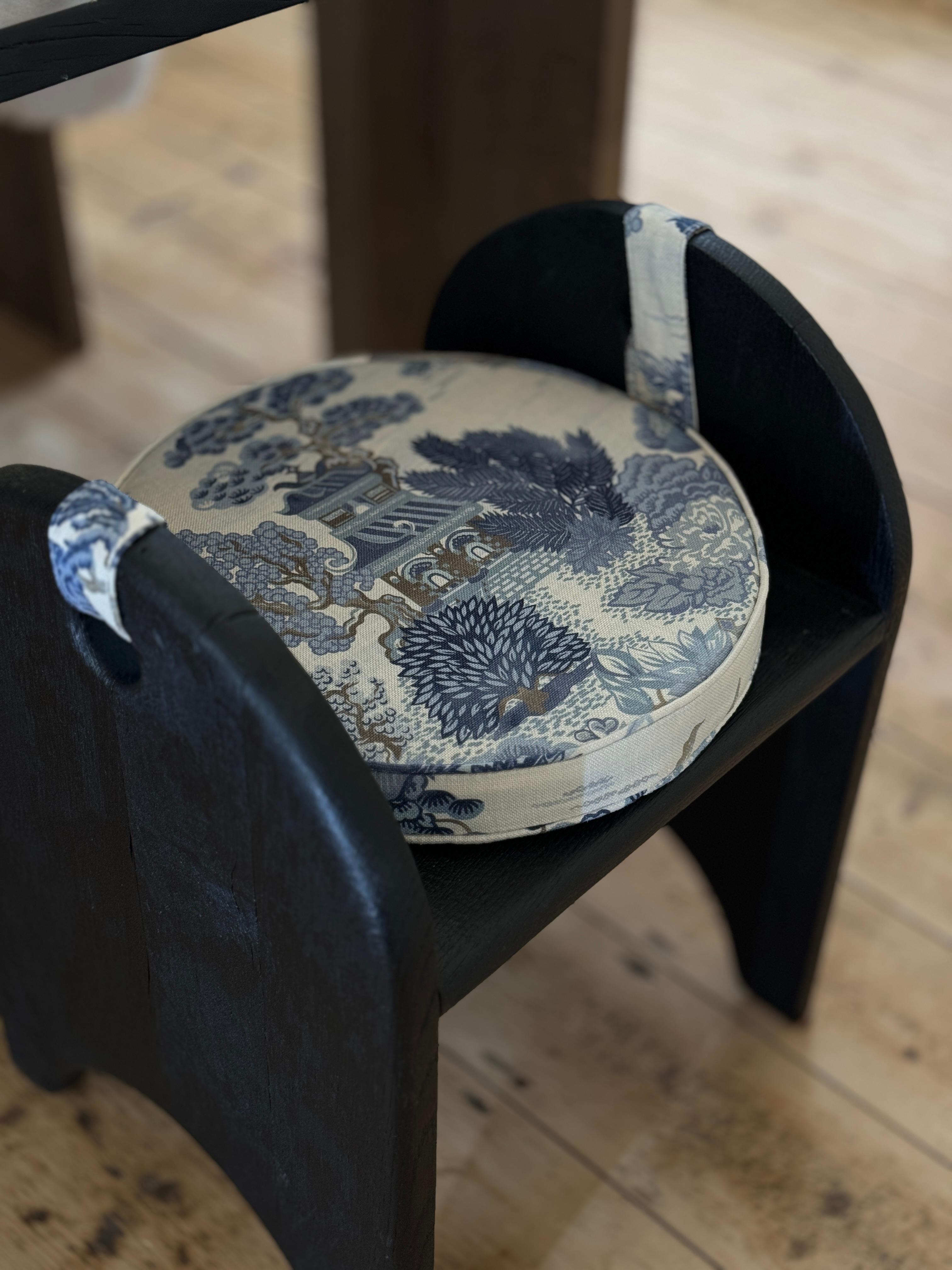 Menuiserie Tabouret Oak Charred lin en vente