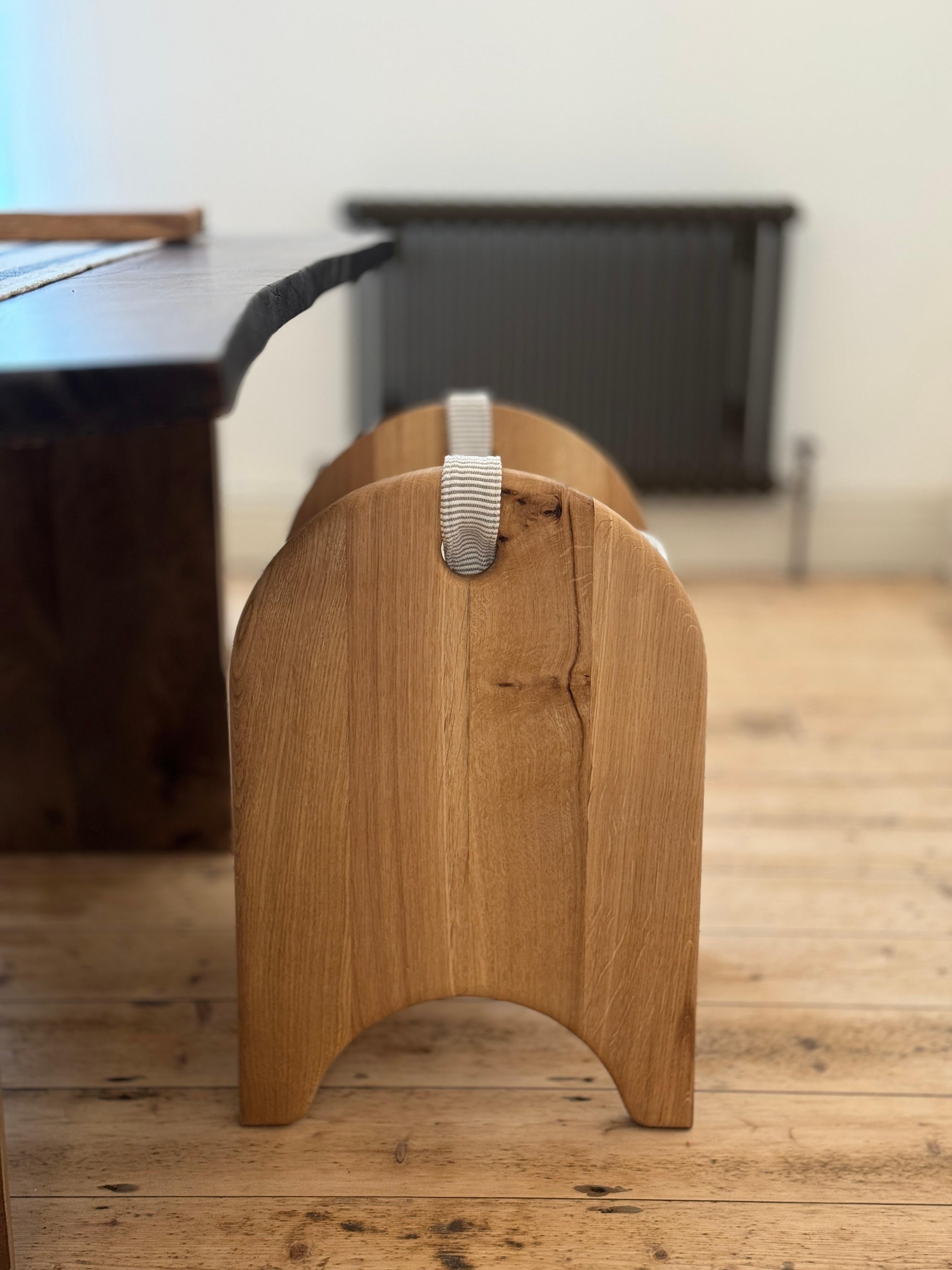 Sgabello Oak in lino in vendita 5