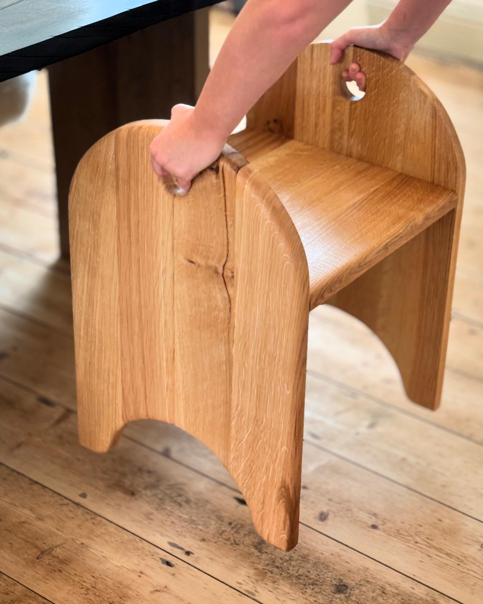 Contemporary Oak stool For Sale